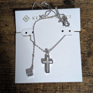 NWT Kendra Scott Cross Pendant Necklace in silver tone